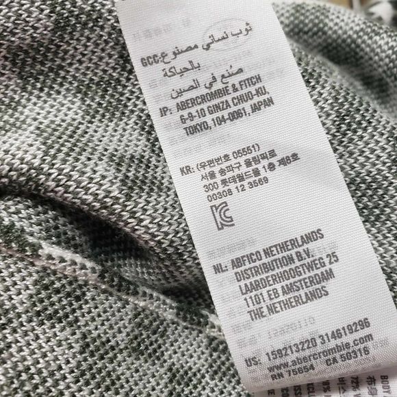 Abercrombie & Fitch size *Medium* Green & White Mockneck Mini Sweater Dress - Picture 6 of 8